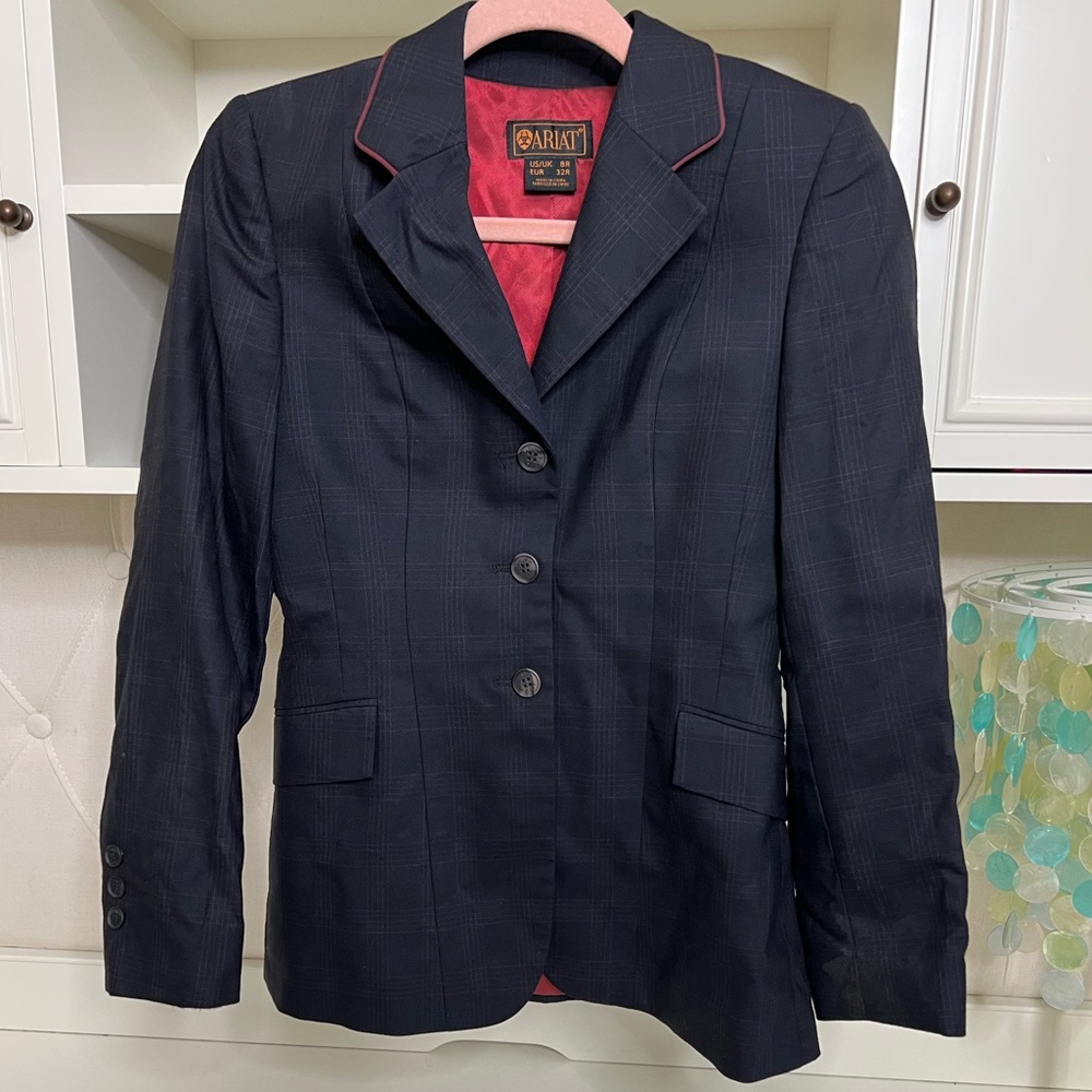 Ariat 8R Blazer Button Up Pockets Plaid Equestrian Western Country Cowgirl